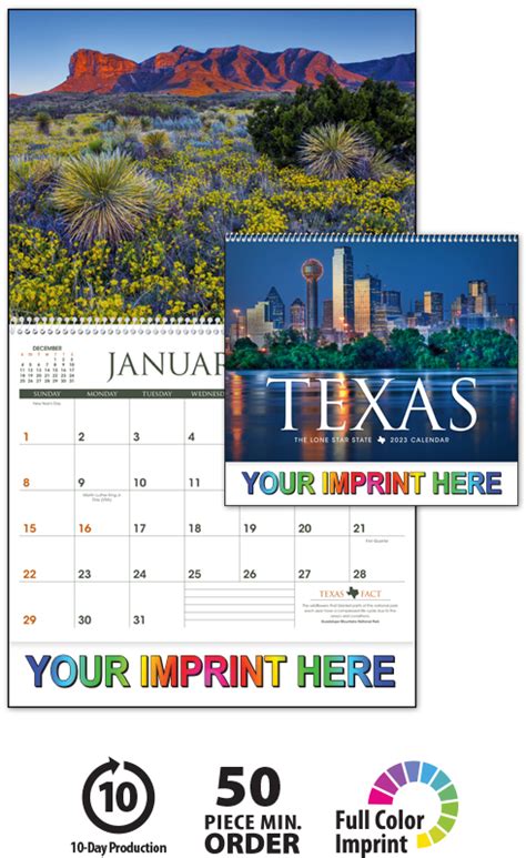 Texas State Calendar